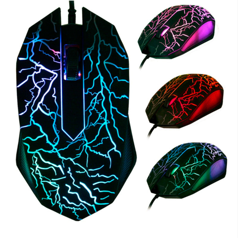 Gaming Mouse Mice Colorful Backlight 2700DPI Optical 3D Wired Mause USB Luminous Inputs For Networking Computers Desktop Laptop PC Game Retail Whols
