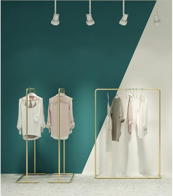 Clothing store display shelf Commercial Furniture Nordic simple floor type clothes show rack women&#039;s cloth shop racks