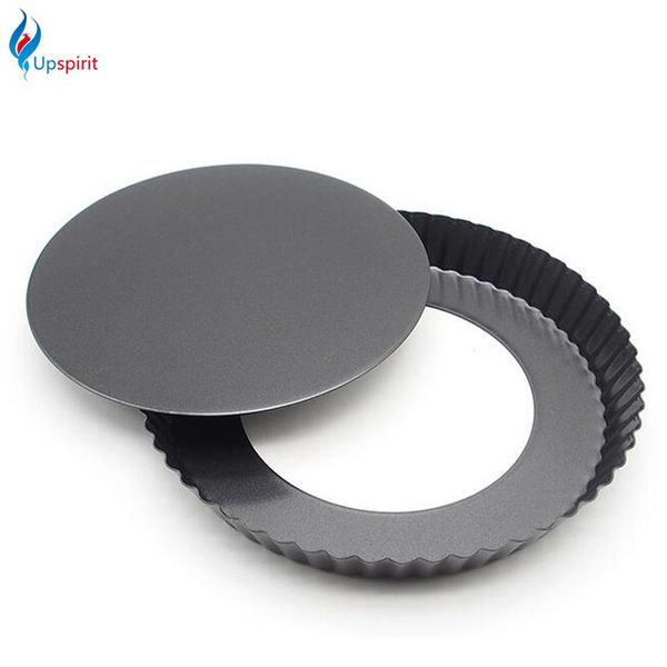 Wholesale- Kitchen Round Carbon Steel Pizza Pan With Removable Bottom Non-Stick 9 Inch Cake Pans Pie Bread Baking Mold Bakeware Tools