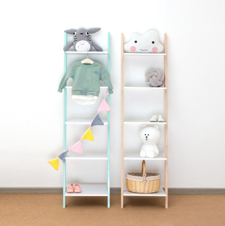 Storage shelf Children Furniture Ins living room children&#039;s clothing store trapezoid solid wood wall rack flower shelfs floor corner racks