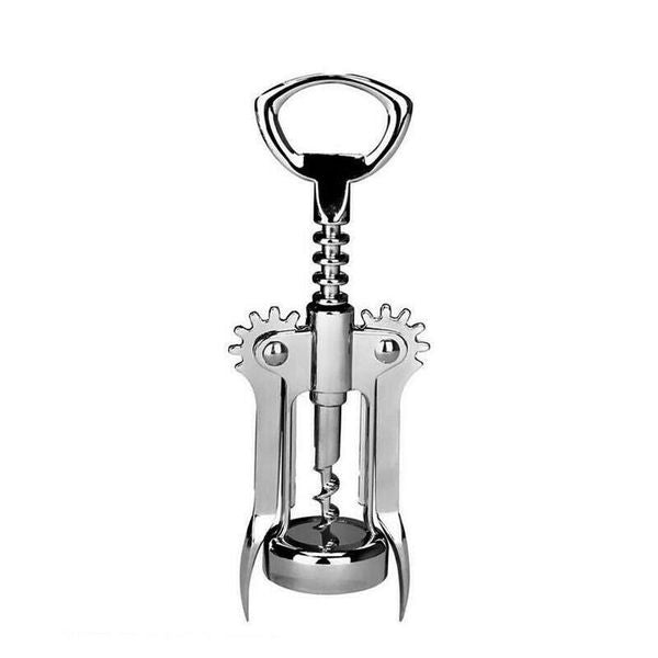 200pcs All Stainless Steel Wine Bottle Opener Openers Handle Pressure Corkscrew Angel Wing Red Wine Openers Kitchen Bar Tool Tools Silver