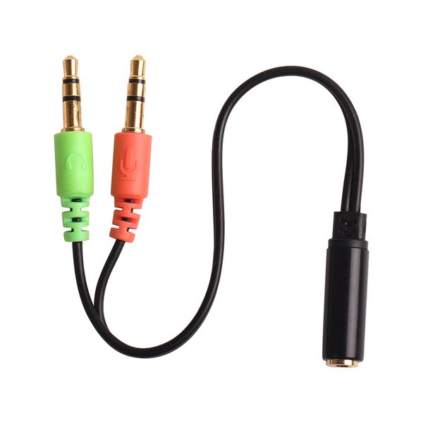 Wholesale 3.5MM Earphone Headphone Extension Audio Splitter Cable Adapter Female to 2 Male AUX Cord