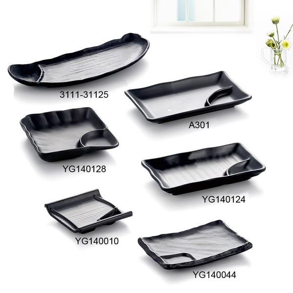 Melamine Dinnerware Dinner Plate Japanese Cuisine Sushi Plate Fashion Restaurant Plate With Sauce Lattice A5 Melamine Tableware