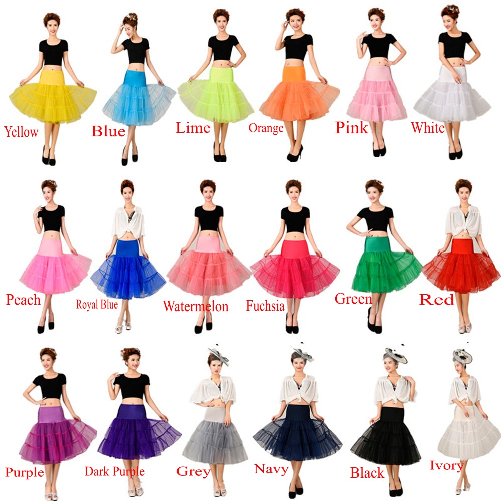 Cheap Ruffle Short Rockabilly Petticoat Slip for Prom Organza Vintage Colorful Bridal Petticoat Party Wedding Crinolina Tutu UnderSkirt
