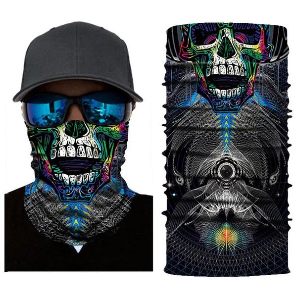 Head Scarf Windproof MTB Bike Cycling Face Mask UV Protection Hiking Ski Fishing Mask Scarf Bandana Headwear Halloween skull