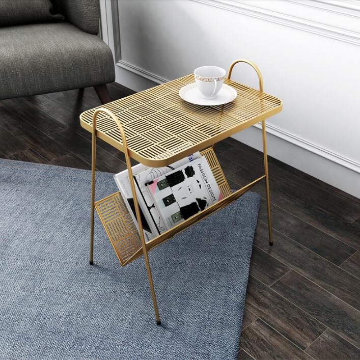 Nordic modern Living Room Furniture bedside table balcony small iron nightstand sofa corner tables
