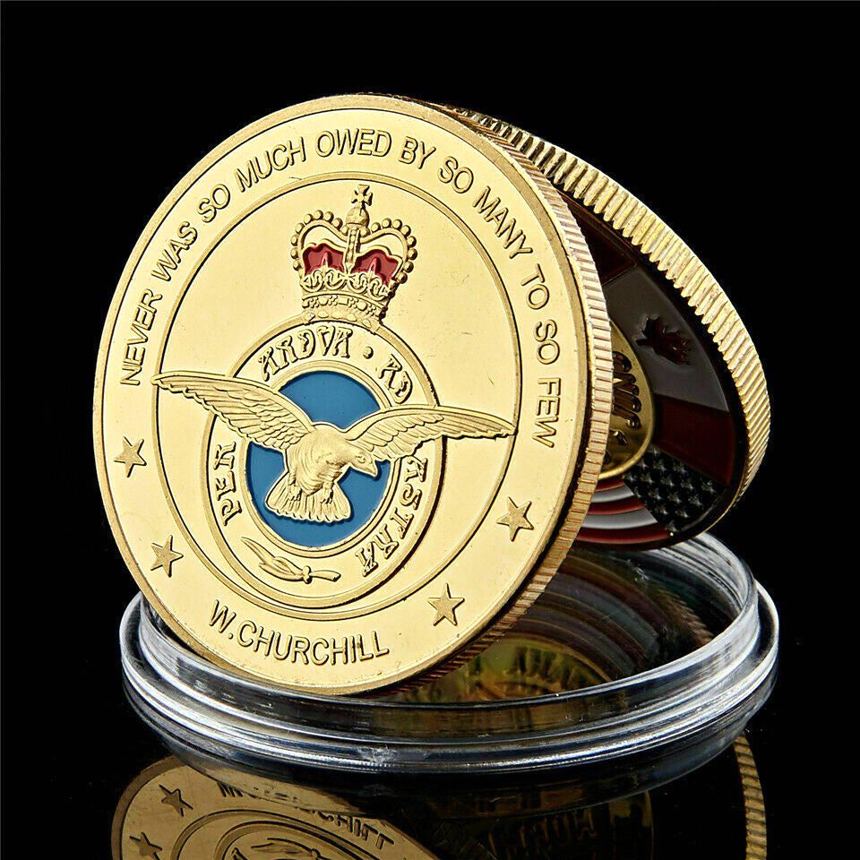 Arts and Crafts Luxembourg Royal Air Force Soldier Retired 1oz Gold Plated Coin Military Commemorative Badge