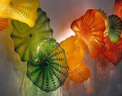 100% Mouth Blown Borosilicate Murano Lamps Flower Plate Art European Fashionable Large Decorative Glass Hanigng Plates