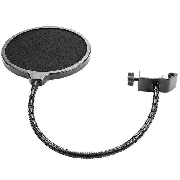 6-Inch Clamp On Microphone Pop Filter Bilayer Recording Spray Guard Double Mesh Screen Windscreen Studio