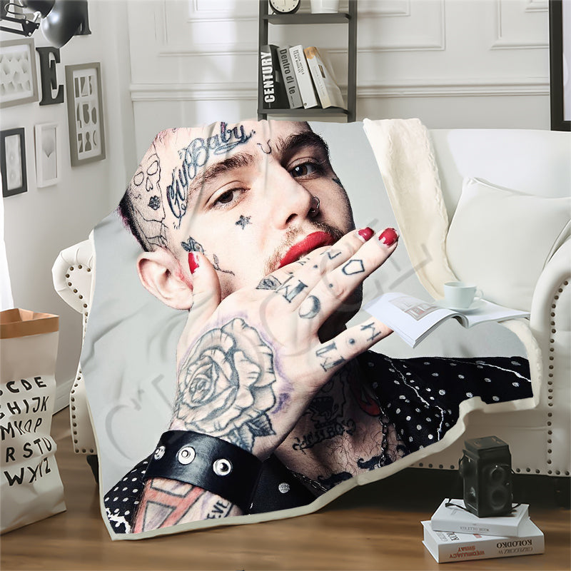 Fashion Rapper Lil Peep Blanket 3D Printed Double Layer Sofa Travel Throw Blankets Teens Women Bedding Plush Quilt
