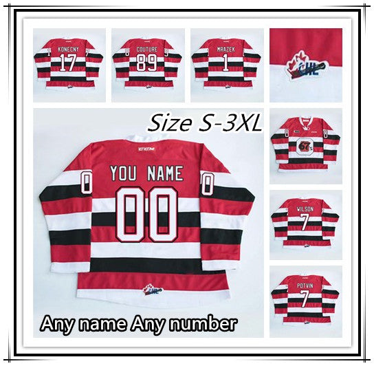 Fashion Custom CHL Ottawa 89 Logan Couture 17 travis konecny 1 petr mrazek Embroidery NCAA OHL Ice Hockey Jerseys All Stitched Wholesale