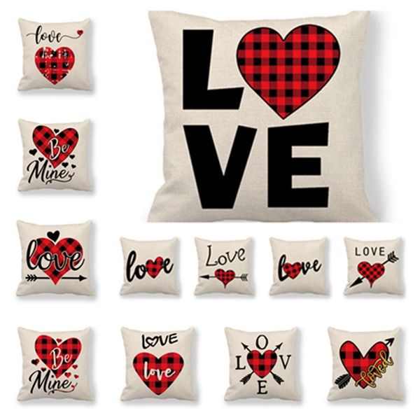 12 style Valentine&#039;s Day pillowcase office cushion cover coffee shop pillow cover decoration Valentine&#039;s Day decorations T2I5749