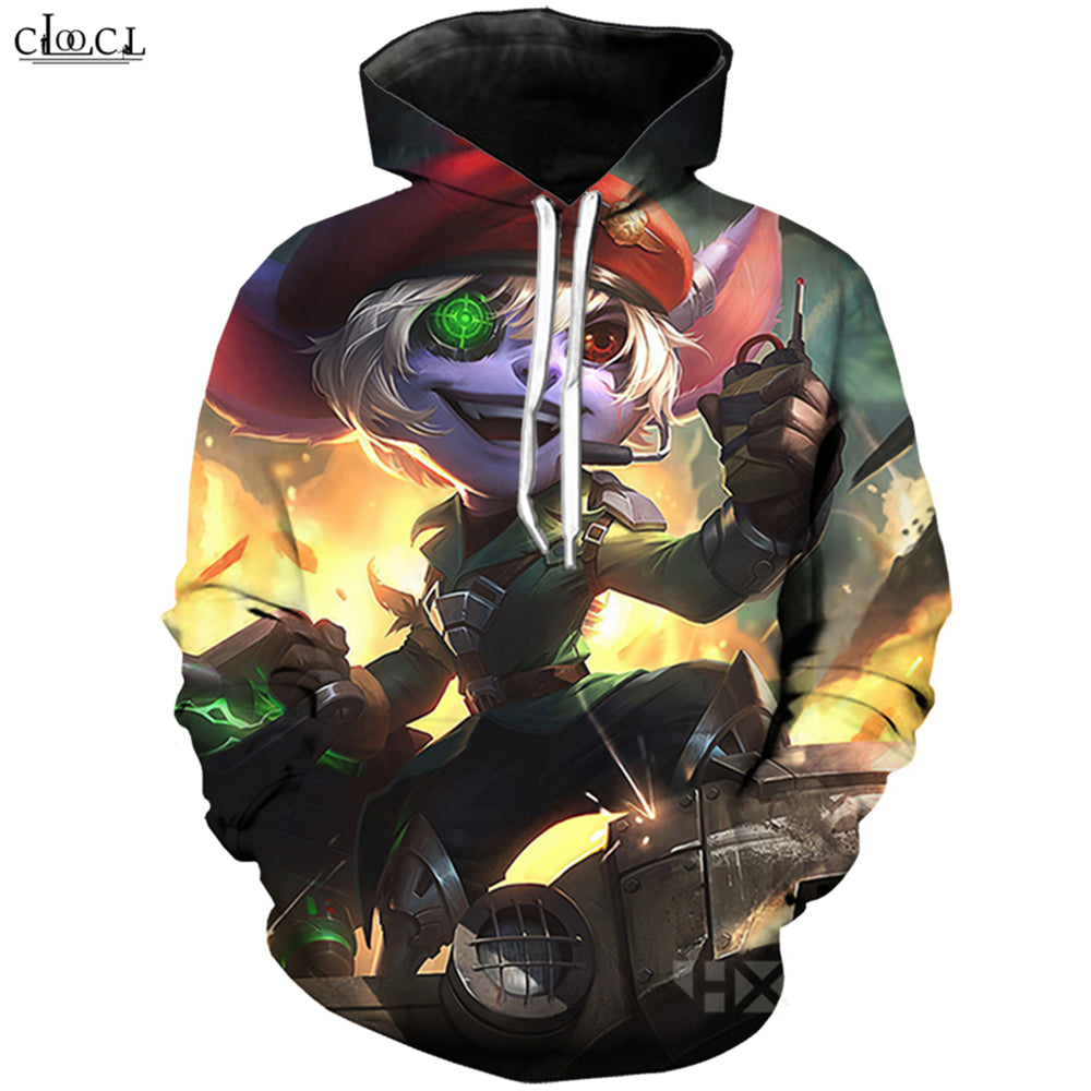 Game League of Legends Hoodie Men Women 3D Printed Hero Skin Frosted Ezreal Omega Squad Tristana Hooded Coat Casual Pullovers