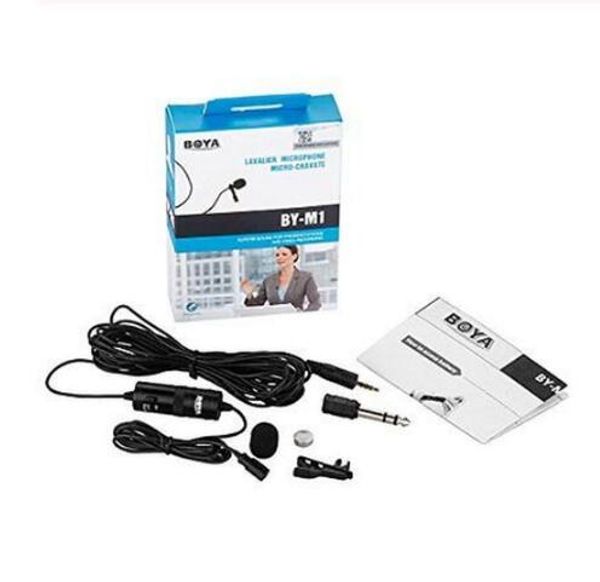 BOYA BY-M1 Label Lavalier Microphone 6M Boya 3.5mm Condenser Mic for Smartphones Dslr-Recorder-Camcorders-Free Windshield