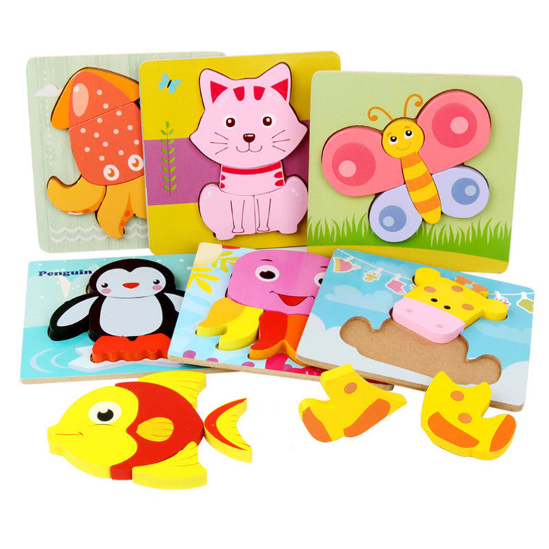 Wooden Jigsaw 3D Puzzles Games Baby Early Educational Toys Children Ability Exercise For Kids Gifts Wholesale