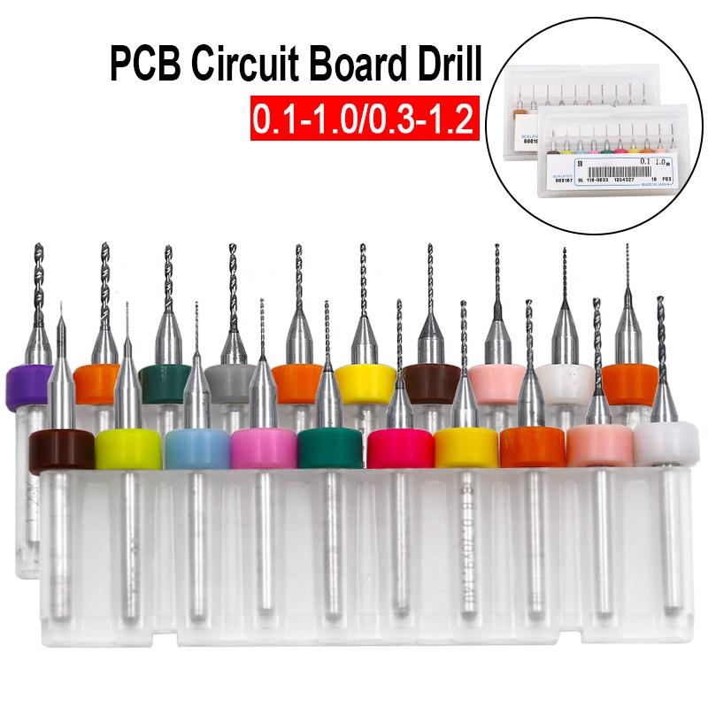 10pcs-set 0.1mm to 1.2mm PCB mini drill Bit tungsten steel carbide for print circuit board cnc drill Bits Machine