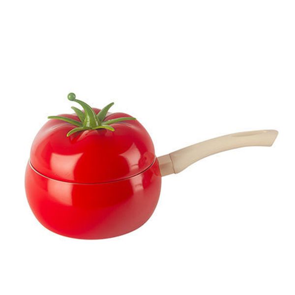 Mini 16cm Child Aluminum Kitchen Milk Pot Non-stick Fruit Sauce Pan Boiler Tomato Shape No Fumes Household Cooking Tools Kitchen