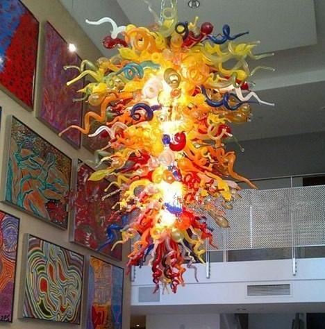 Italian Style Chandeliers Lamp Lighting Hand Blown Pendant Lights Art Deco LED Bulbs Vintage Museum stained glass dining room lamps