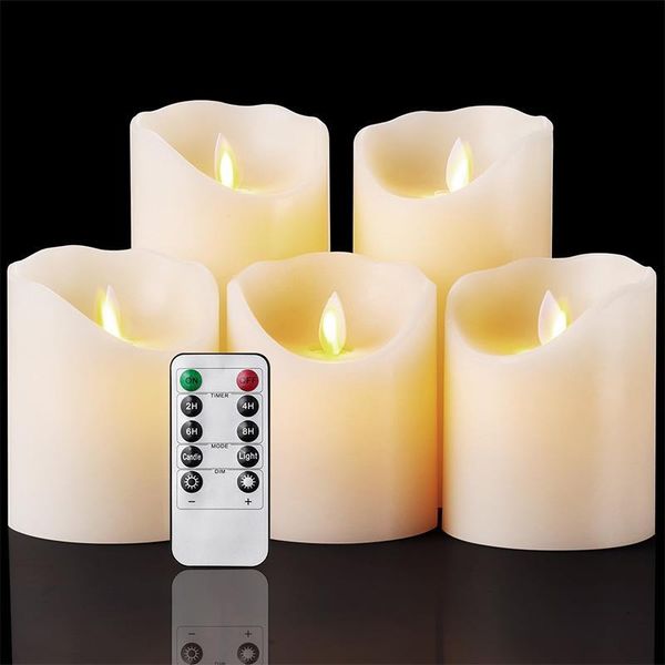 11 Sizes for Choice Ivory LED Candles with Remote Control Pillar Scented Bougie Velas Electric for Birthday Party Home Decoration