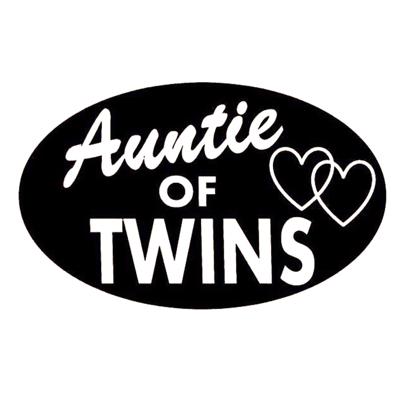 16*10cm Auntie Of Twins Decal Sticker Aunt Gift Twin Cap Shirt Car Accessories Motorcycle Helmet Car Styling