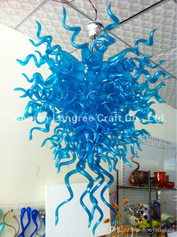 Free Shipping AC Led Bulbs 110v-240v Fine Art Home Pendant Cheap Hand Blown Glass Chandelier