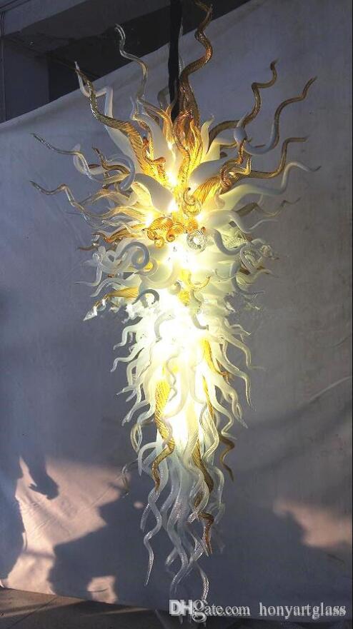 120v-240v LED Bulbs Hotel Hanging Chandeliers Home Art Decoration Blown Glass Crystal Chandelier Lighting Fixture Foyer