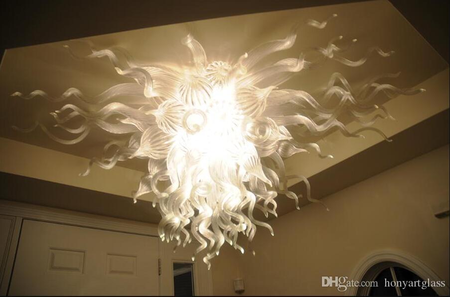 Free Shipping AC Led Bulbs 110v-240v Elegant Clear Home Lamp Hand Blown Glass Chandelier Prism