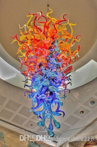 Artistic Large Modern Chandelier Lighting Hand Blown Glass Chandelier Pendant Light with LED Bulbs Chinese Supplier