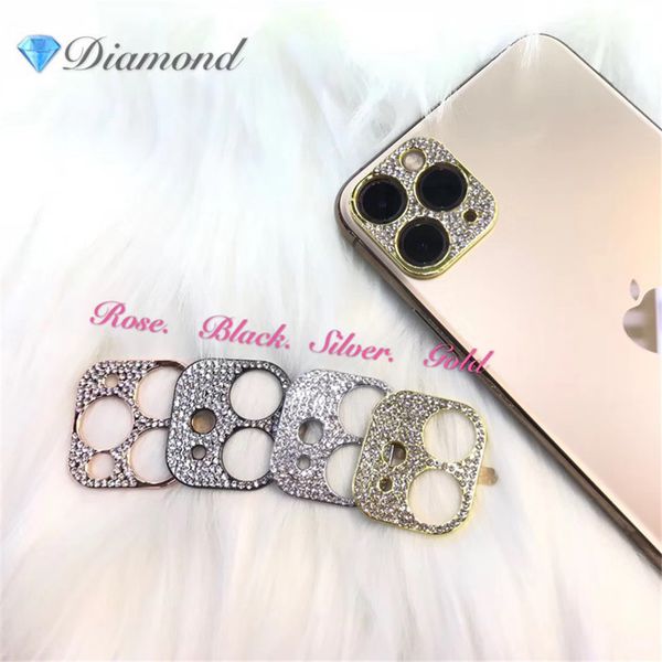 New Bling Diamond Camera Lens Protector For iPhone 12 Pro Max Glitter Rhinestone Camera Protective Ring For iPhone 11 Pro Max Cover