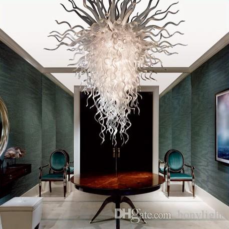 White Glass Chandelier Style LED Bulbs Home Decoration Living Room Lights Suspension Hanging Pendant Light Glass Pendant Lamp