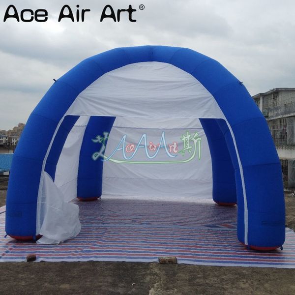 Custom 6m diameter air balloon inflatable spider tent with 4 beams and zipper doors-curtains dome marquee for outdoor trade-promotion