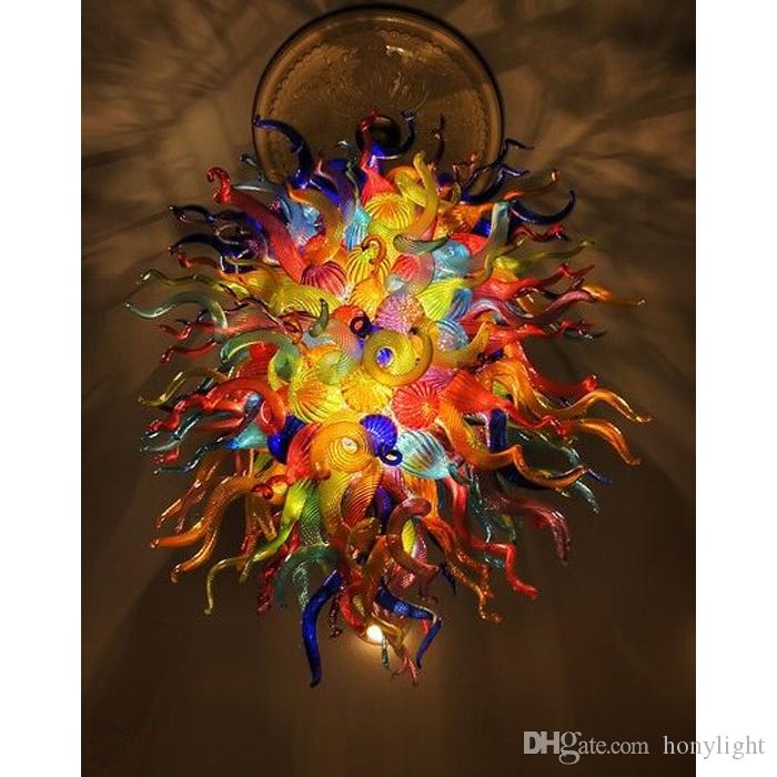 Tiffany Stained Lamp Chandelier Lamps LED Bulbs House Decoration Style Hanging DIY Hand Blown Glass Chandeliers