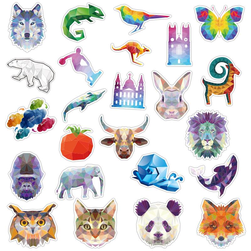 35PCS Cartoon Animal Doodle Stickers Trolley Case Notebook Scooter Water Cup Refrigerator Stickers Waterproof