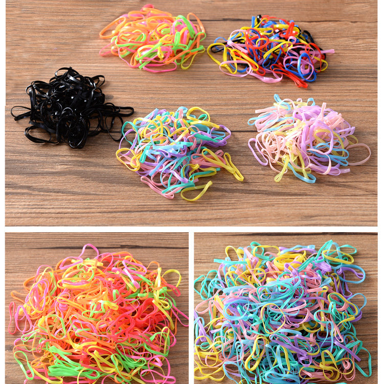 Candy Color Headwear Ring Ropes Ponytail Holder Disposable Elastic Tpu Baby Girl Headbands Accessories 300 Pcs-set Wholesale