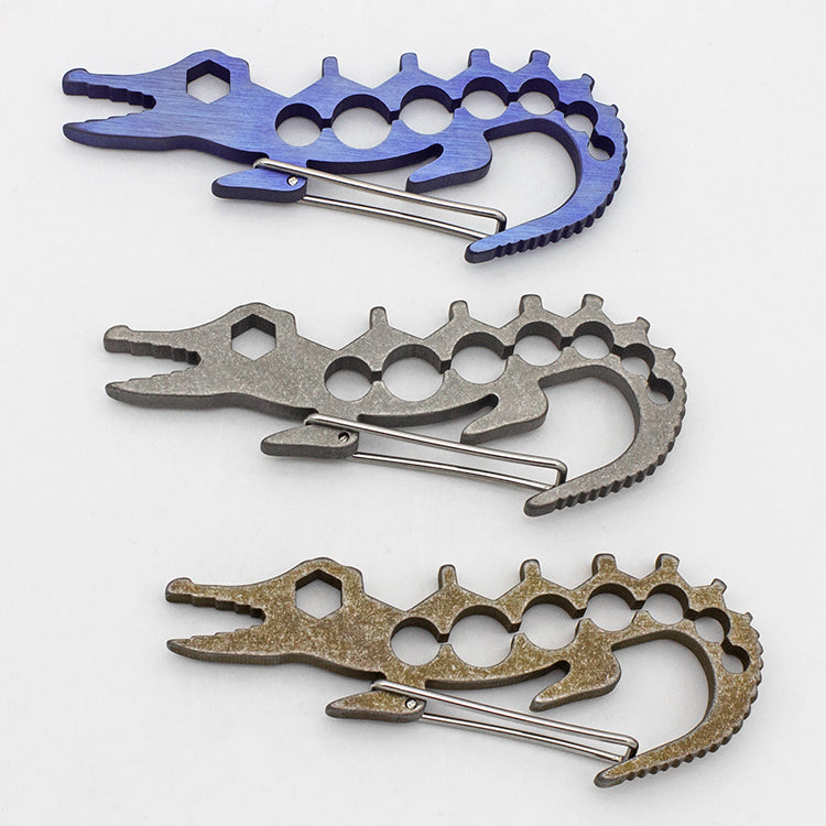 Superior Quality Crocodile Shape Outdoor Gadgets Multifunctional Tool Keychain Mountaineering Backpacking Rescue Emergency Mini Pocket EDC Wrenches