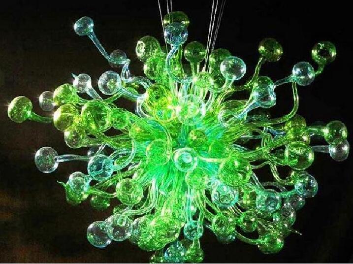 Wonderful Green Color Lamps Chandeliers Restaurant Art Decoration LED Pendant Lamp Modern Hand Made Glass Bubble Chandelier Light