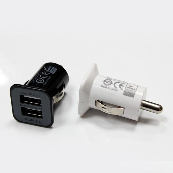 USAMS 3.1A Dual USB Car 2 Port Charger 5V 3100mah double plug car Chargers Adapter for iPhone Samsung