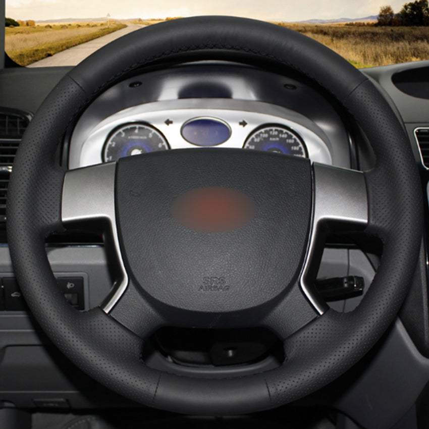 Black Natural Leather Car Steering Wheel Cover for Geely EMGRAND EC7 EC715 EC718