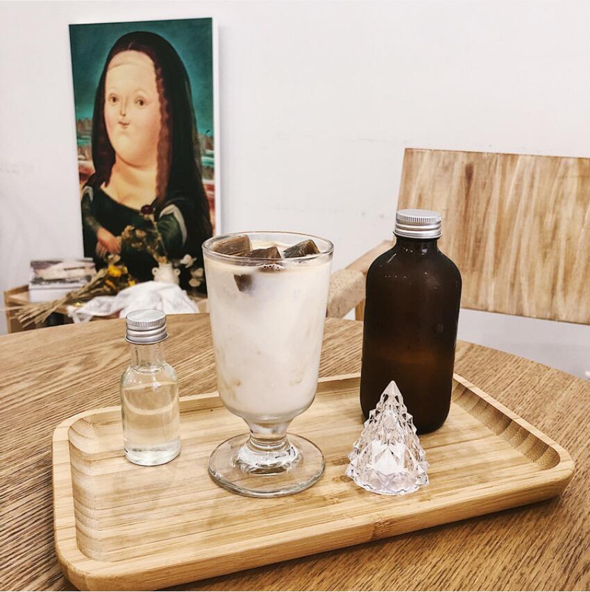 Champagne Drinkware Ins high beauty latte coffee glass cold drink cup short feet tulip small daisy wine cups