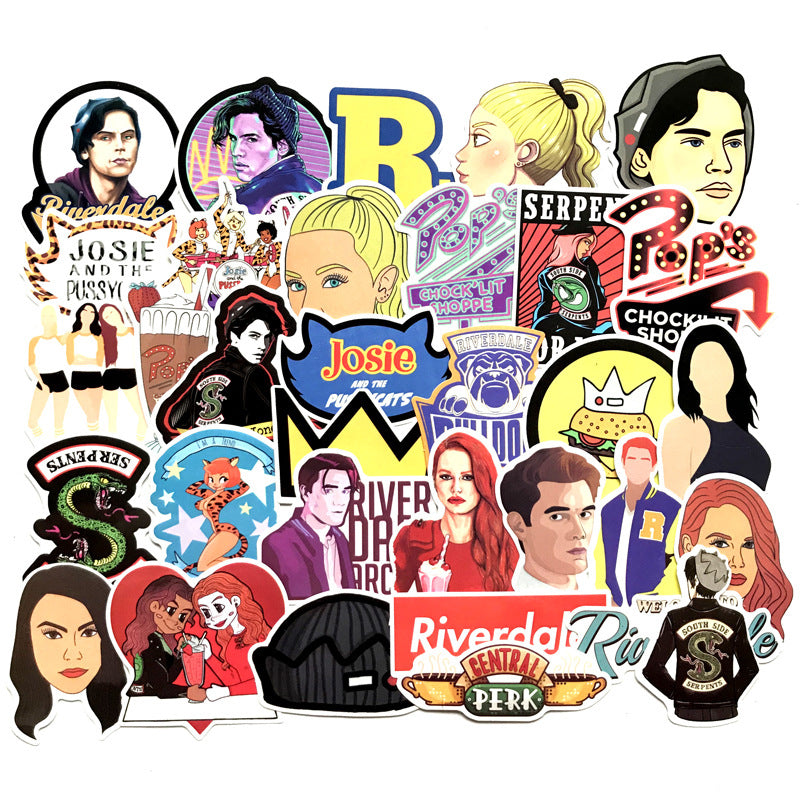 35pcs-Set Classic American Drama Stickers For Laptop Macbook Car Luggage Motorcycle Bike PVC Waterproof Decal Sticker