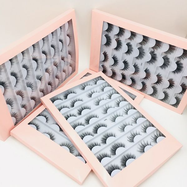 100% Handmade 16 Pairs 3D Faux Mink Eyelashes False Lashes Wispy Fluffy Long Eyelashes Eye Makeup faux cils