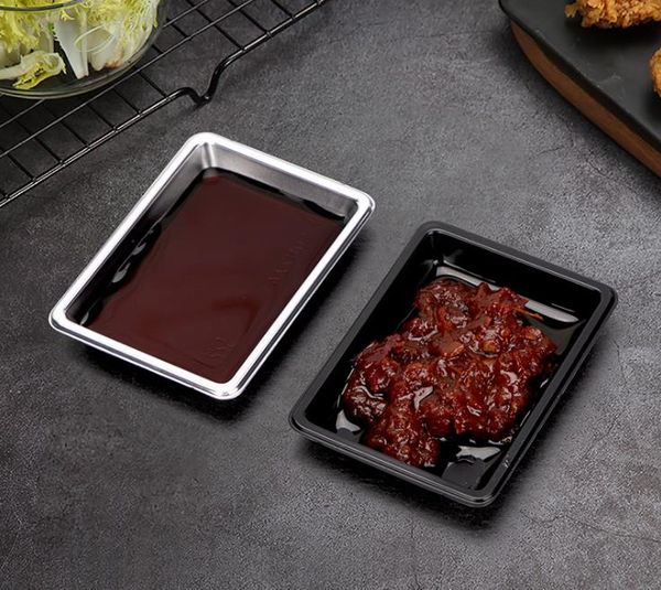 Disposable Sushi Soy Sauce Dish Rectangle Salad Salt Seasoning Containers Plate Restaurant Take-Out Package Wholesale SN1343