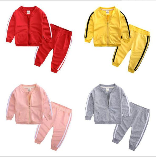 Baby Boys Girls Clothing Sets Autumn Infant Cotton Sports Suits Zipper Jackets+Pants 2Pcs Newborn Boy Bebes Tracu