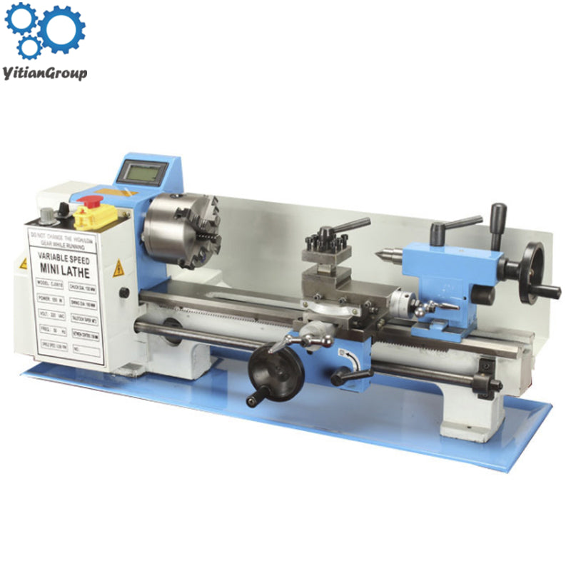 Mini Lathe Machine Benchtop Metal Lathe Small Stainless Steel Lathe Household DIY High Precision Metal Processing Woodwork