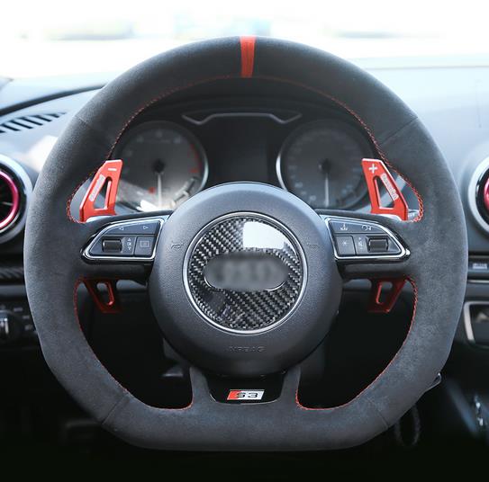 Car Steering Wheel Cover Black High Quality Suede for Audi A5 A7 RS 5 RS 7 S3 S4 2013-2016 S5 2013-2017 S6 2013 S7 SQ5