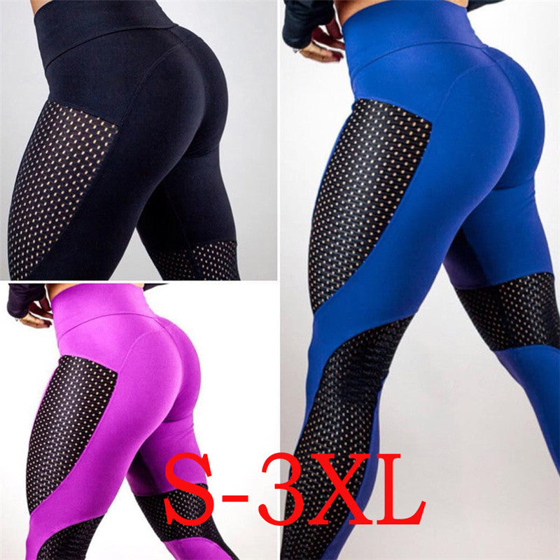 Fashion hot high waist yoga fitness pants ladies fitness leggings sports patchwork running tights yoga pants