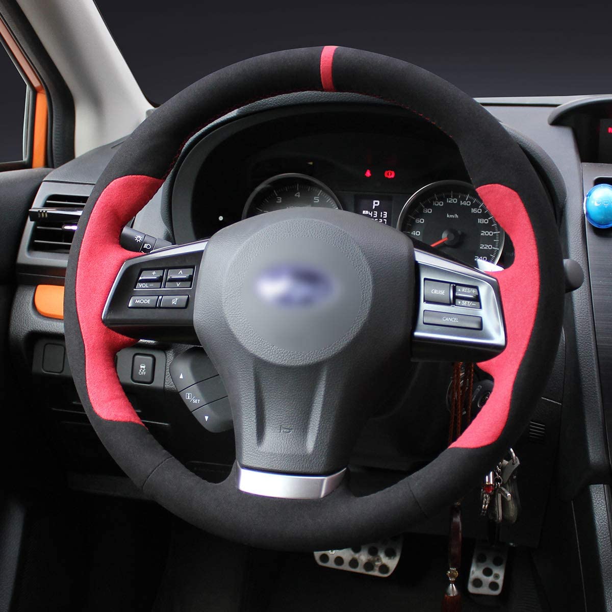 Leather Hand Sewing Car Steering Wheel Cover for Subaru Forester 2007-2010 Impreza 2010-2013 Legacy 2015 Outback Tribeca Subaru WRX