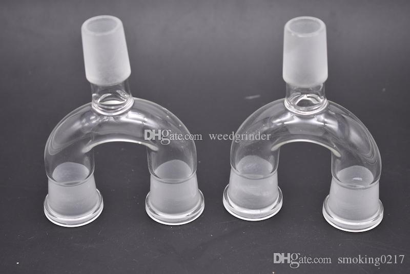 Double bowl Glass adapter adaptor water smoking bong bubbler pipe free shipping wholesale two functions smoke