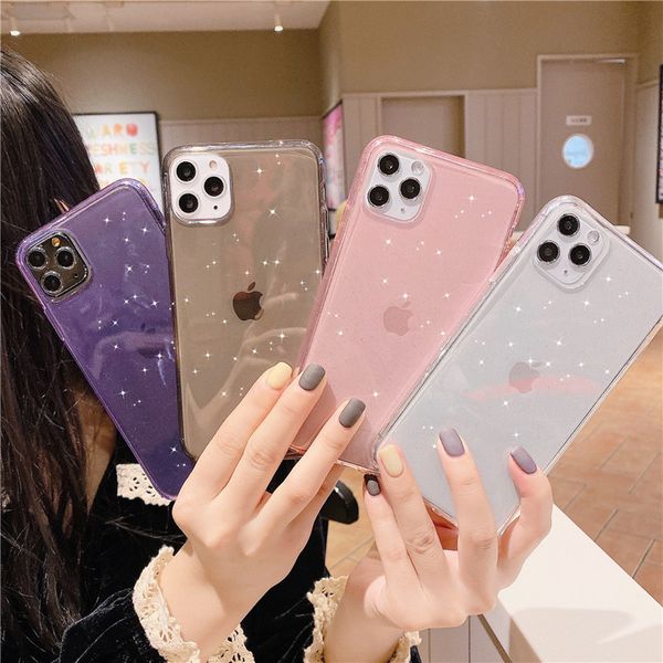 Bling Soft Silicone Cases For iPhone 11 Pro Max Case iPhone X Xs Max XR 6 6S 7 8 Plus Cover Transparent Glitter TPU Phone Cases