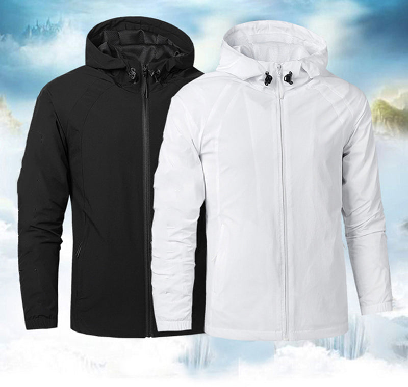 Fashion Men&#039;s Jacket Sport Windbreaker Mens Letter Print Jackets Zipper Pocket Men Casual Slim Hoodie Coat Hooded Jackets Size S-2XL